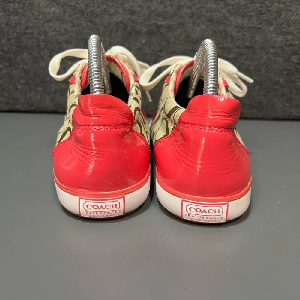 Coach Barrett Signature Brown Canvas Sneakers Women’s Size 8.5 - Picture 7 of 14